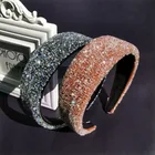 Version New South Korean Version New Hair Hoop Pu Leather Hairbands Transparent Fancy Color Diamond Headband