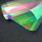 Transparent Iridescent 3D Holographic PVC Lenticular Eye Film Roll Rainbow Color