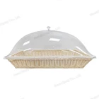 Transparent restaurant dessert dishes plastic round plate cover