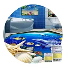 coat clear epoxy resin on 3d floor stickers for bathroom