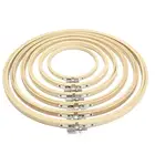 6 Pieces Embroidery Hoop Set Bamboo Circle Cross Stitch Hoop Ring 3 inch to 10 inch for Embroidery and Cross Stitch