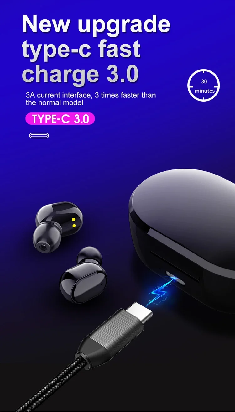 M1 TWS in Ear Wireless Earbuds IPX6 Waterproof Automatic Pairing Wireless Earphone Noise Cancelling Touch Control Headphone - ANKUX.COM