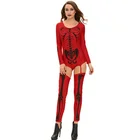 Sexy Red Bone Cosplay Halloween Skeleton Costume