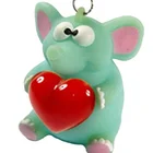 Novelty 3d shark heartbeat keyrings, squeeze heart popper soft pvc rubber keychains