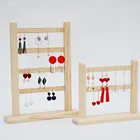high-quality wooden ear-nail earring show shelf four-layer ornament swing piece, jewelry display prop, wooden creative prop