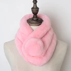 Long Scarf Scarf Fur Wholesale Kids Faux Rex Fur Long Scarves Pompom Scarf