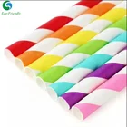 Colorful custom printed disposable full biodegradable drinking paper straws