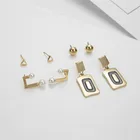 8 pcs earing set high quality bulk stainless steel drop earrings
