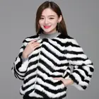 Rabbit Fur Coat Furfur Factory Direct Sale Winter Long Sleeve Rabbit Fur Coat Short Fur Knitting Real Rabbit Fur Coat