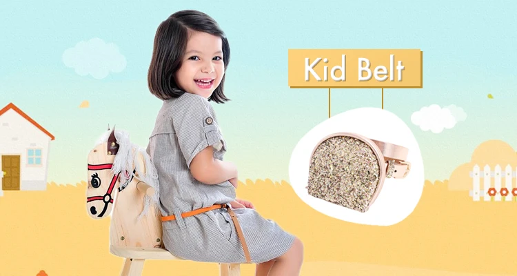 Custom Child Removable Leather Waist Belt Bag Girls Dress Belts Pu Strap Little Kids Belts
