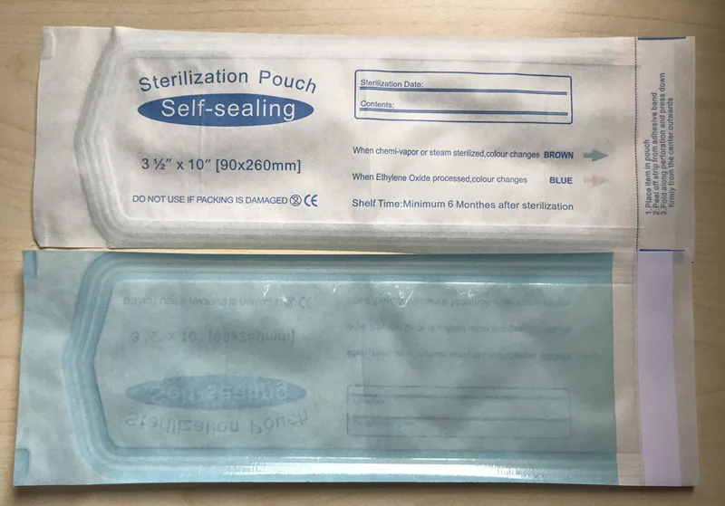 200pcs/box Self Sealing Sterilization Pouches for medical/dental/beauty salon how to use sterile pouches .jpg