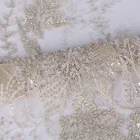 Anti-Static Elegant Champagne Color with Crystal Beads and Sequin Bridal Dress Fabric