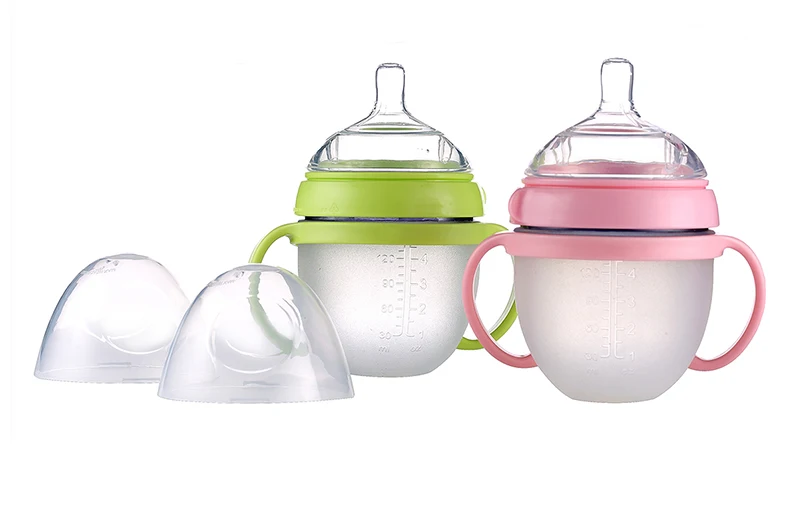 wide neck silicone breast feeding baby bottles food grade milk