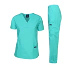 Unisex Medical Nursing Uniform Scrubs Top & pant OEM custom style women mens medical scrubs