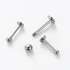 ASTM F136 Titanium External Threaded Body Jewelry Piercing Labret Bar with Plain Ball