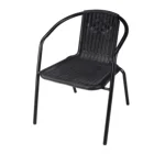 Outdoor Patio Furniture Rattan Look Stackable Plastic Furniture Chair