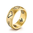 High Quality Custom Logo Stainless Steel Jewelry Hearted Flowers Style Love Heart Birds Gold Ring