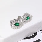 Jewelry Drop Earrings Factory Produced Fashion Women Fine Jewelry Emerald Flower Waterdrop Earring
