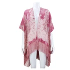 Floral burnout velvet kimono print Ladies tassel ruana women cover up custom shawl female winter wrap women dress