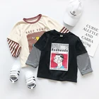 Factory Wholesale Cheap RTS Fashionable Children Clothing Boys Shirts Kids Korean T-shirt Boy Long Sleeve Striped