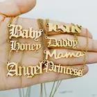 Stainless steel 18k gold Custom Jewelry Any Language Font babygirl mom name necklace personalised