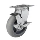 6 "swivel performa rubber caster wheel with metal side lock brake