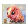 Modern Pet Pig Portrait Artwork Animal Designs for Fabric Painting