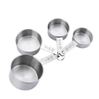 Food Grade baking tools 4 pcs Metal Measuring cup sets Seasoning spoon tea spoon stainless steel measuring scoop
