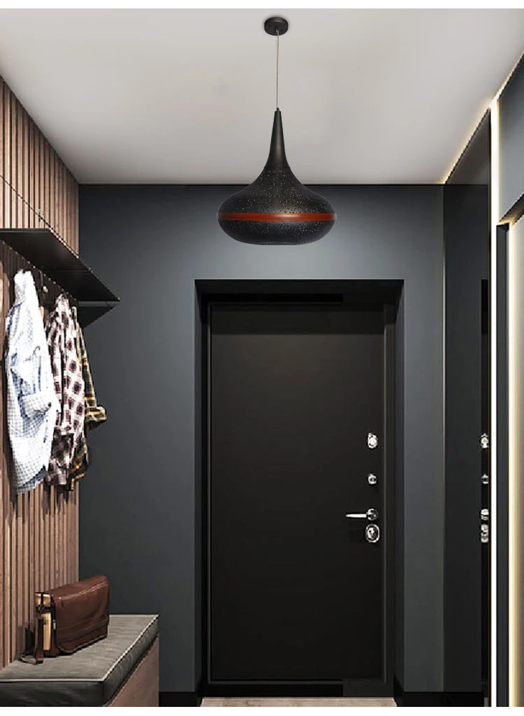 Hot sale metal 100W black pendant light for coffee shop