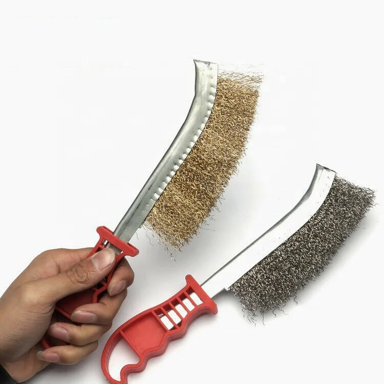 Steel Wire Cleaning Brush Plastic Handle for Scratch Dust Metal Rust Hand Tool