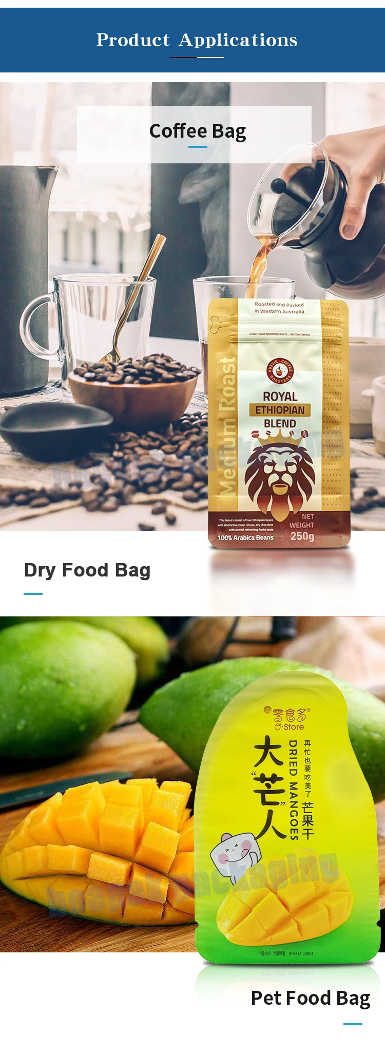 Custom heat sealed brown kraft paper coffee bag/Resealale stand up bags for coffee or tea