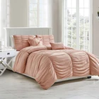Bedding Bedding Set 5pc Comforter Set Luxury Elastic Embroidery Comforter Set With Decorative Pillows