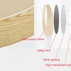 Mirror Bathroom Bedroom Solid Wood Frame Round Vanity Mirror Storage Wall Mirror 508cm Wood Color