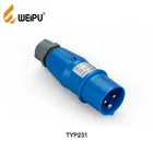 Weipu TYP231 16A, 2P+E IP44 waterproof CEE standard electrical plug Industrial connector