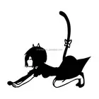 Girl Cat Cosplay Stretch Out - Cartoon Decal Vinyl Sticker for Car, Bike, iPad, Laptop, MacBook, Helmet