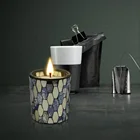 Fashion handmade decorative new black gold mosaic fragrance oil organic soy scented set candles