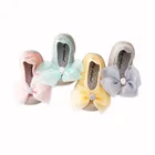China Supplier Lace Bow Decoration Shoe Shape Floor Rubber Sole Baby Socks