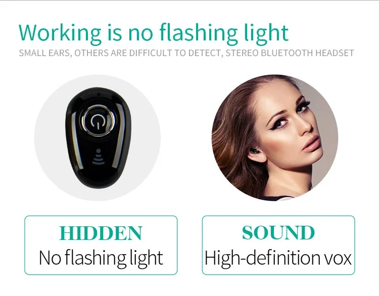S650 V4.2 Sport Mobile Earphone Wireless Bluetooth Headphone Hands Free Stereo In Ear Earplug with Microphone - ANKUX.COM