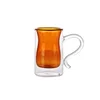 Small mini borosilicate Turkish red tea mug double wall glass
