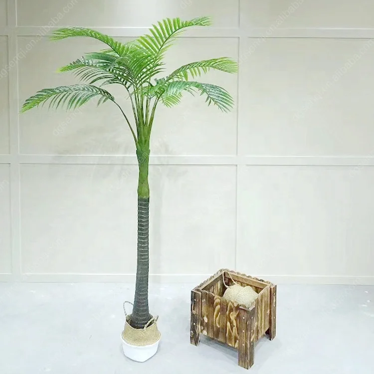 decorative green artificial areca palm potted tree