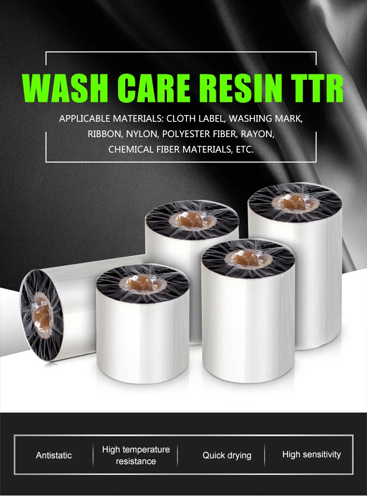 Best wash care resin ribbon for satin nylon care label