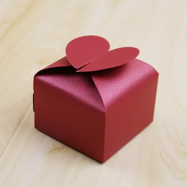 heart pearl paper wedding favor box chocolate packaging party