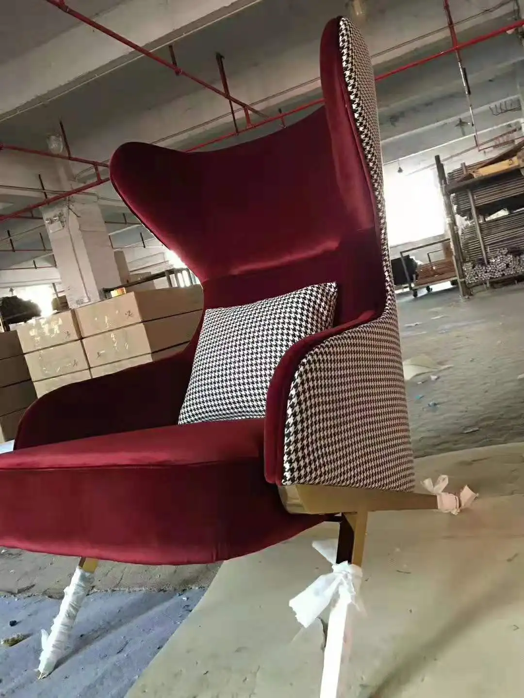 Classic design soft sponge chair for living room  set sofa stainless steel leisure chair lounge