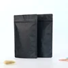 Chinese resealable Aluminum Foil no printing white matte finish Black matte ziplock bag with smell proof