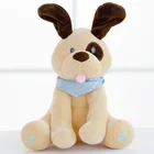 30cm Peek a Boo Elephant Stuffed Plush Doll Electric Toy Talking Singing Musical Toy Elephant Play Hide and Seek for Kids Gift