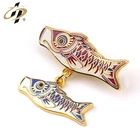 Cheap making custom bulk item soft enamel fish chain lapel pins