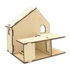 Assemble Engraving Wooden Craft Mini House, OEM And ODM Acceptable Design Mini House