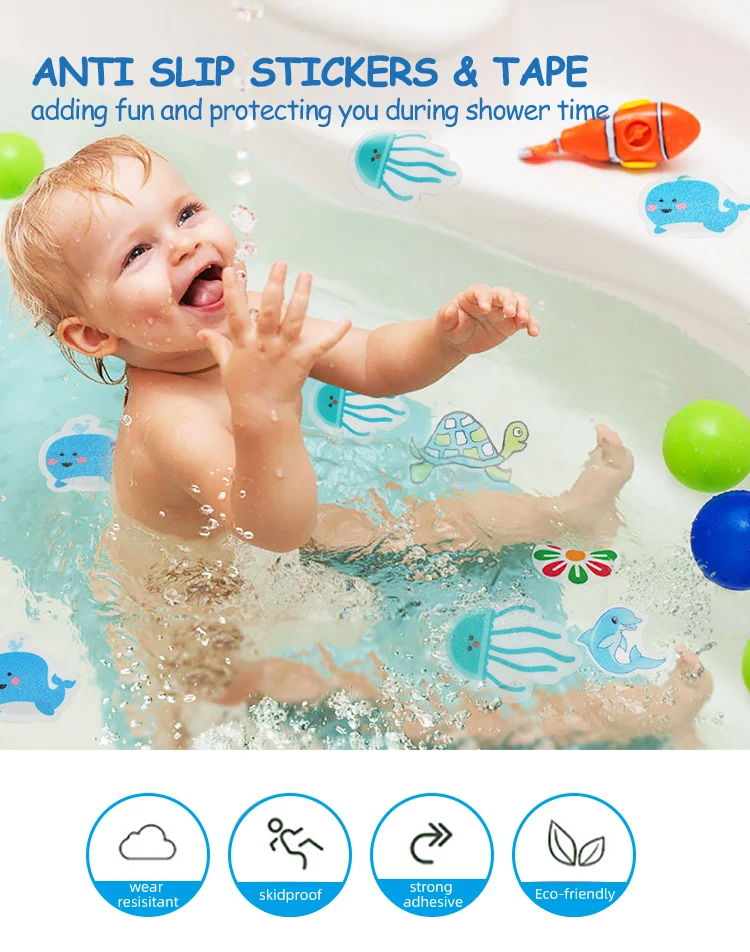 粘合剂安全踏板添加防滑牵引浴缸，淋浴和其他滑点-定制设计