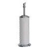 China factory new design custom made ceramic toilet brush and holder set with metal handle