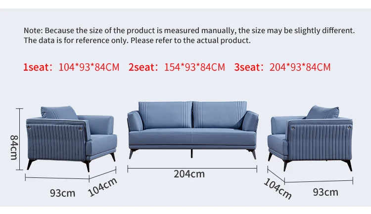 Pengpai Sitting Room Furniture Simple Seat Sets 3 Seater Sofa